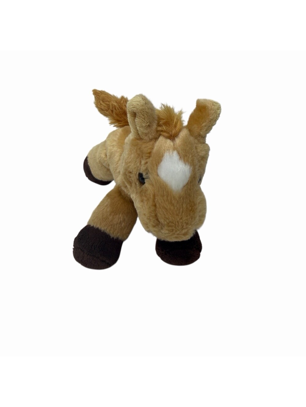Aurora Plush Horse Tan Brown Hooves White Blaze Stuffed Animal Pony